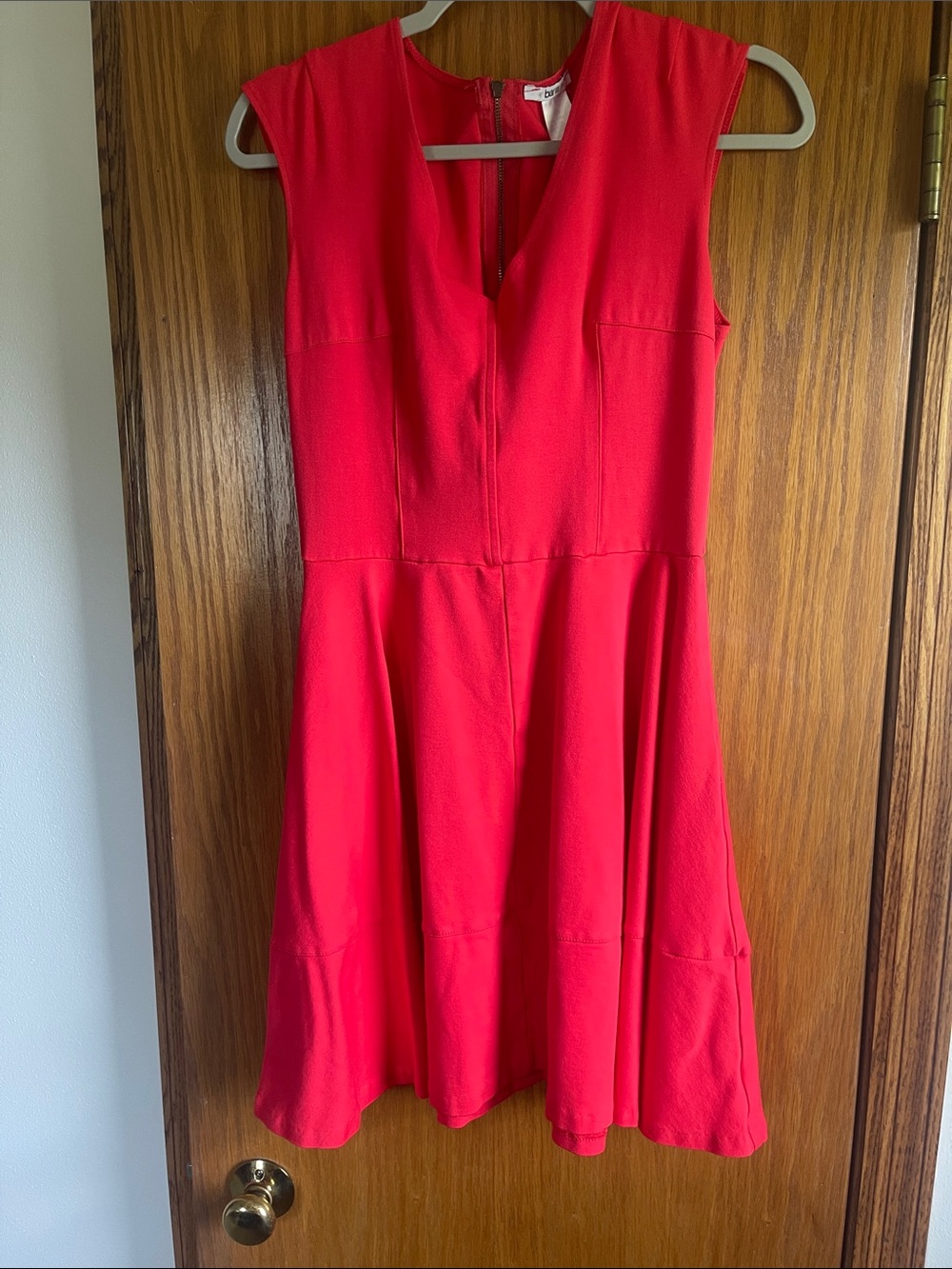 Bar III Coral-Red Sleeveless A-Line Dress